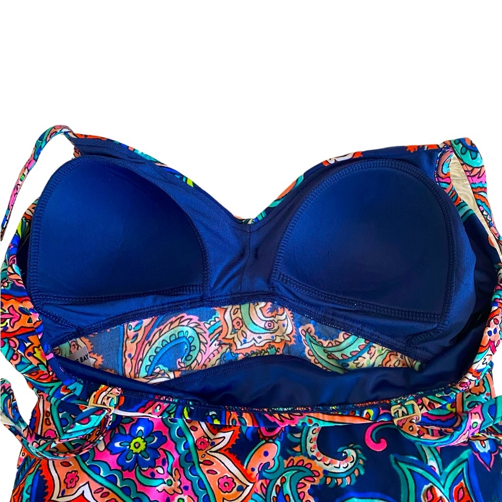 ST JOHN'S BAY Women's paisley fields printed Tankini Top adj. straps NWOT Size 8 - Picture 5 of 9